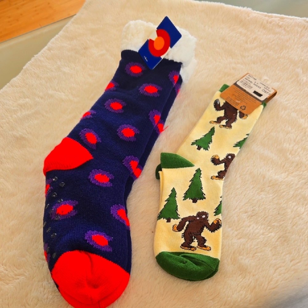 Lazy One Red and Blue Casual Socks